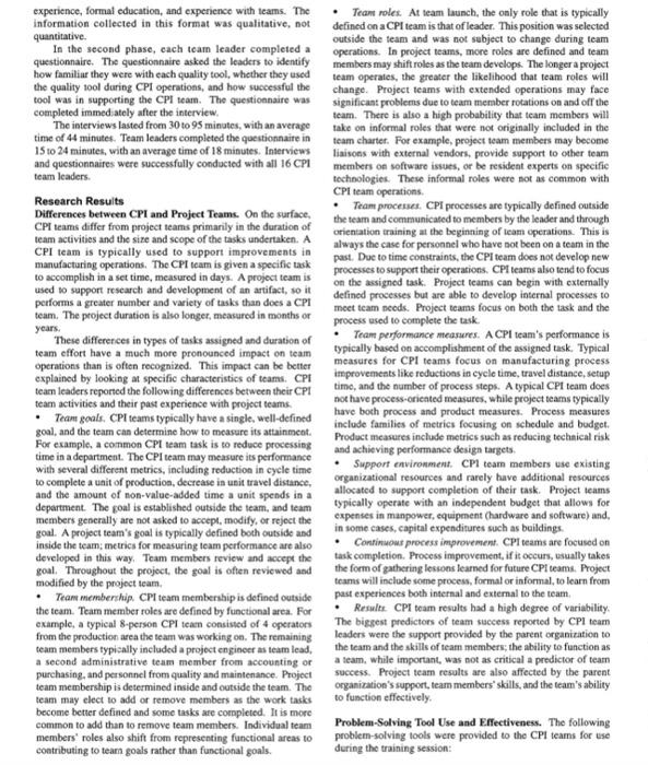 EFFECTIVE PROBLEM-SOLVING TOOLS TO SUPPORT CONTINUOUS PROCESS IMPROVEMENT TEAMS Abstract the engineers