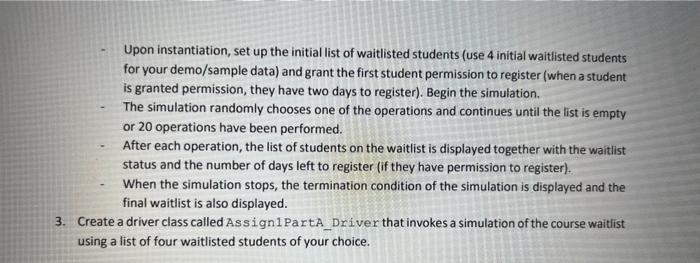 - Linkedlists ( 55 marks) When a student wishes to register for