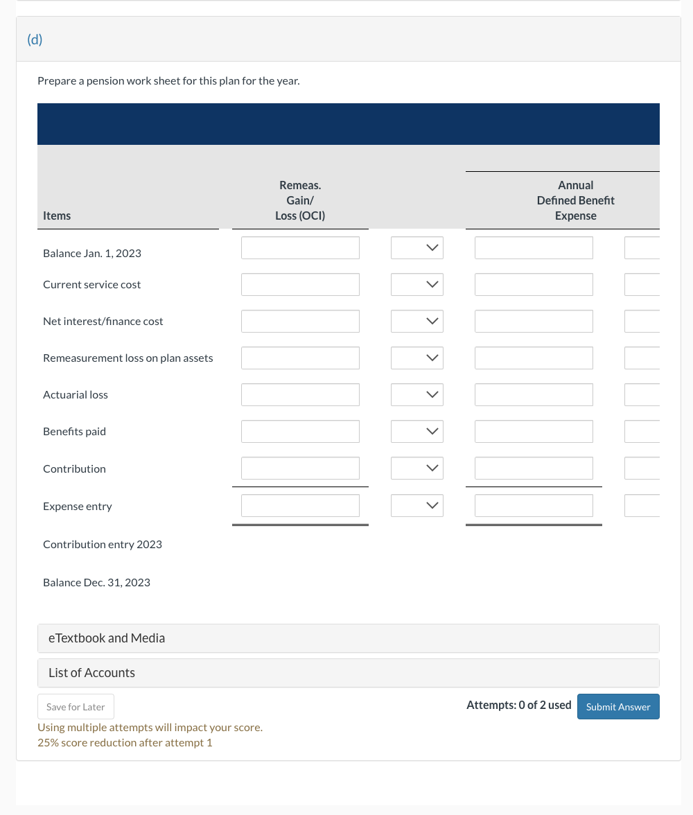 Please help to prepare a pension work sheet for this plan for