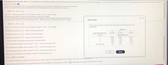 Can RAD PE Dane The ON DR MY W W. Datatable CA