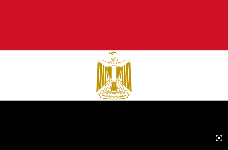 using python programing languag Implement Egypt flag like the image blow with