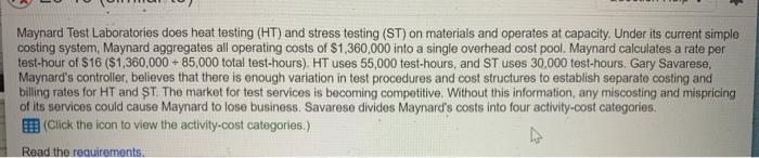 Maynard Test Laboratories does heat testing (HT) and stress testing (ST)