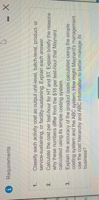 Maynard aggregates all operating costs of S1,360,000 into a single overhead cost