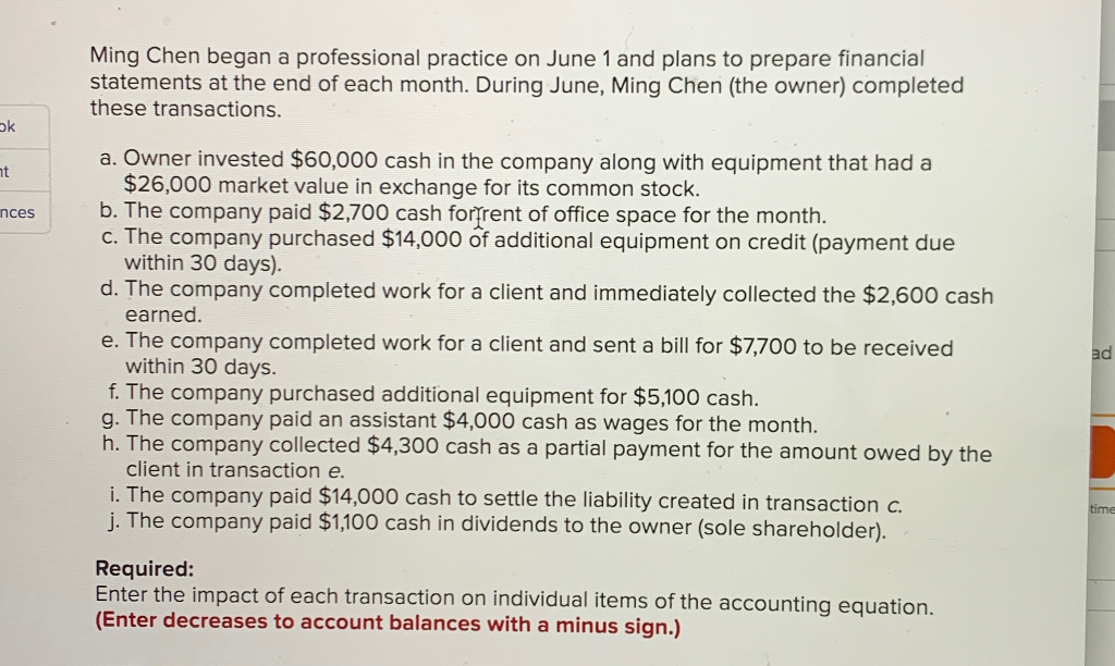 Ming Chen began a professional practice on June 1 and plans to