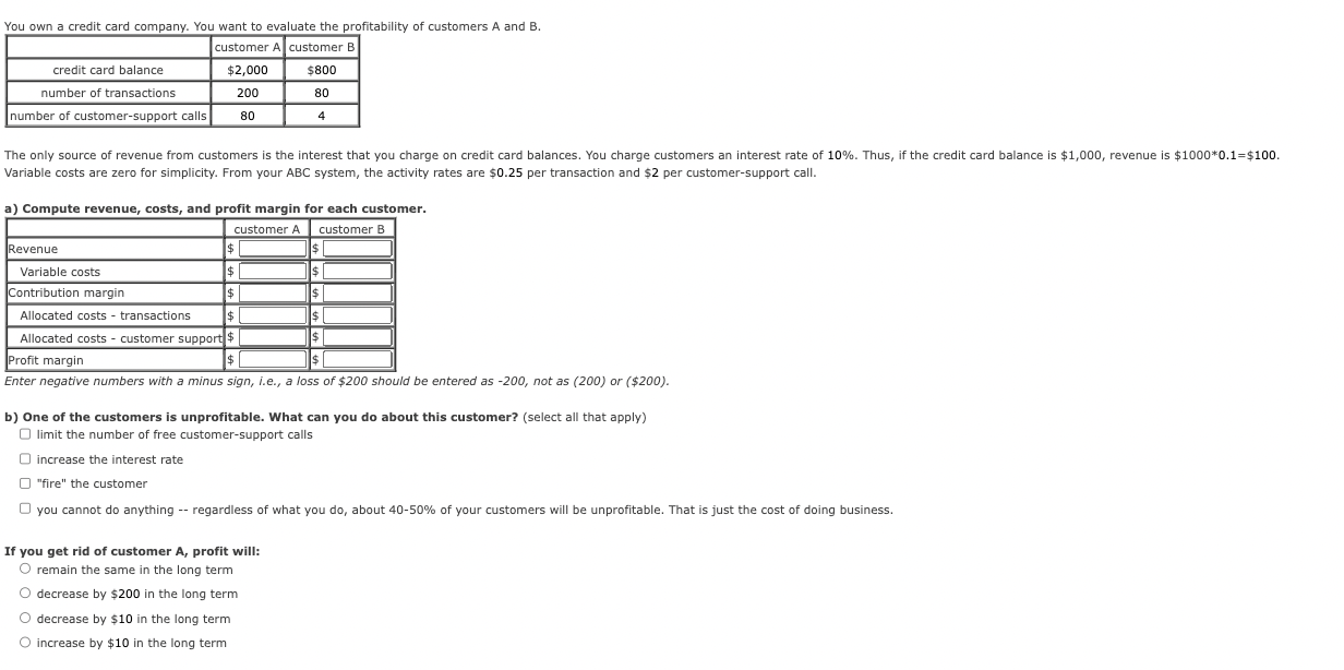  increase the interest rate "fire" the customer you cannot do anything