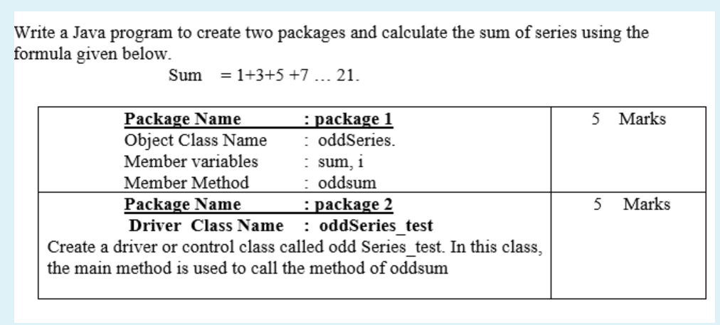 Screenshot please Write a Java program to create two packages and calculate