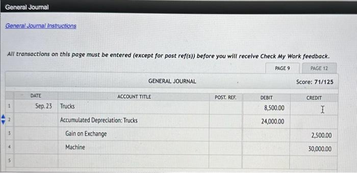 a truck from Harmes Company in exchange for a machine. The exchange