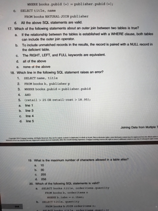 records and the ORDERS table has eight records, how many records does