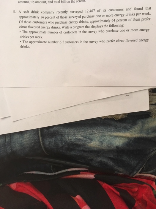  Use java amount, tip amount, and total bill on the screern.