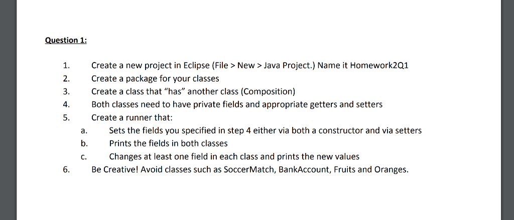  Please Help me with this Java Assignment (Composition) and capture the