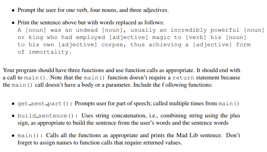 word game Mad Libs, people are asked to provide parts of speech