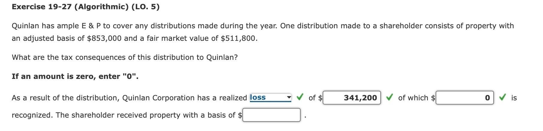  Quinlan has ample E \& P to cover any distributions made