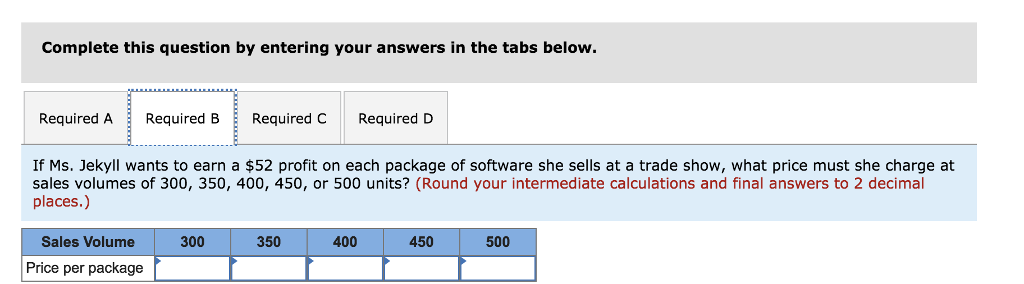 computer software trade shows, selling an accounting software package, Abacus. She purchases