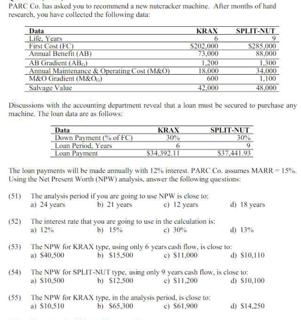 please help to answer below (55) only, do not use excel, please