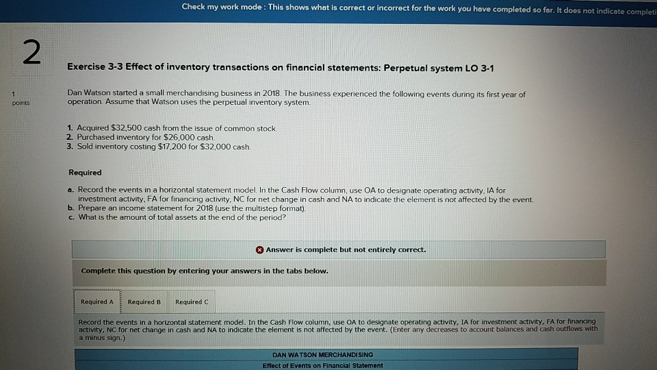need help with the wrong answers Check my work mode :