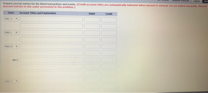 Blanco Company. Blanco prepares financial statements quarter Jan. 2 Purchased merchandise on