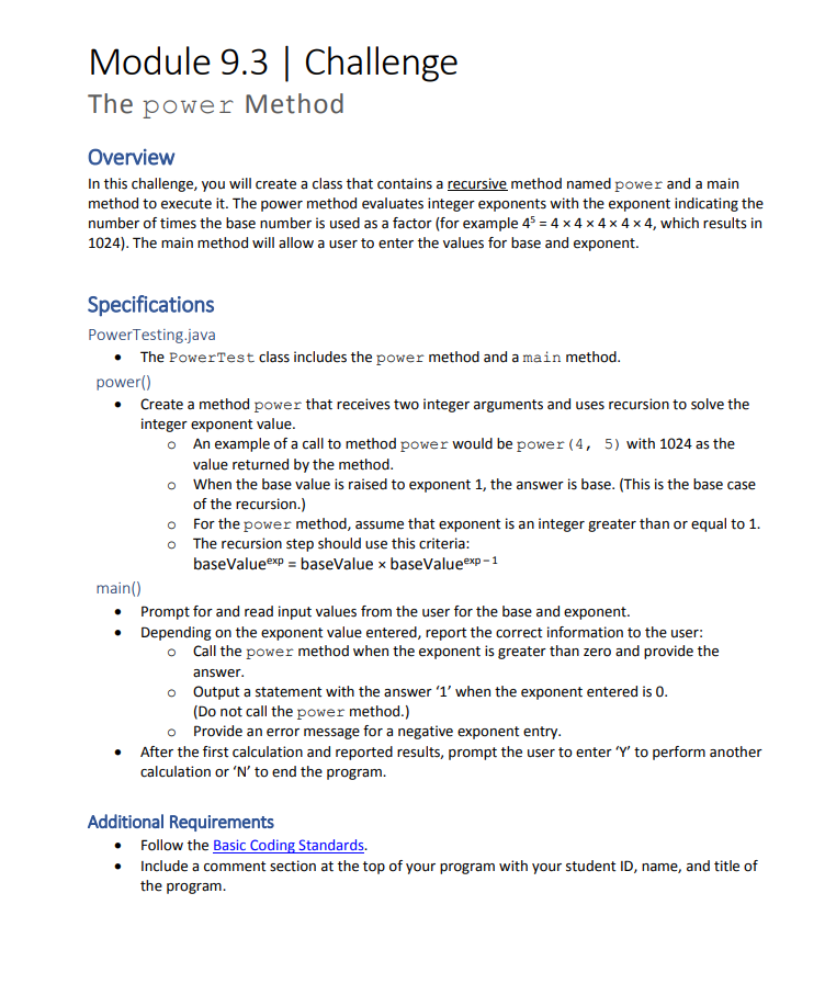  Module 9.3 | Challenge The power Method Overview In this challenge,
