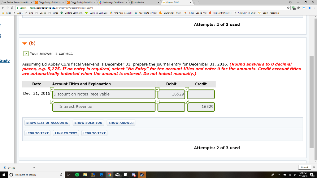 NEXI ENT RESOURCES Exercise 7-14 (Part Level Submission) On December 31, 2015,