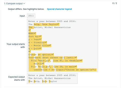 Hello, For the Movie sorting assignment(ZyBooks) Code link: https://repl.it/@mortezart/CraftyGrandioseCubase I am getting