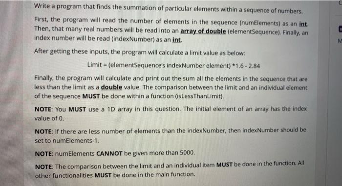  using c++ M Write a program that finds the summation of
