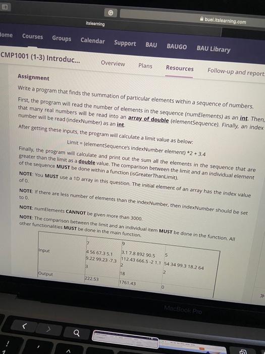write the program in c++ buelitslearning.com Itslearning Bome Courses Groups Calendar Support