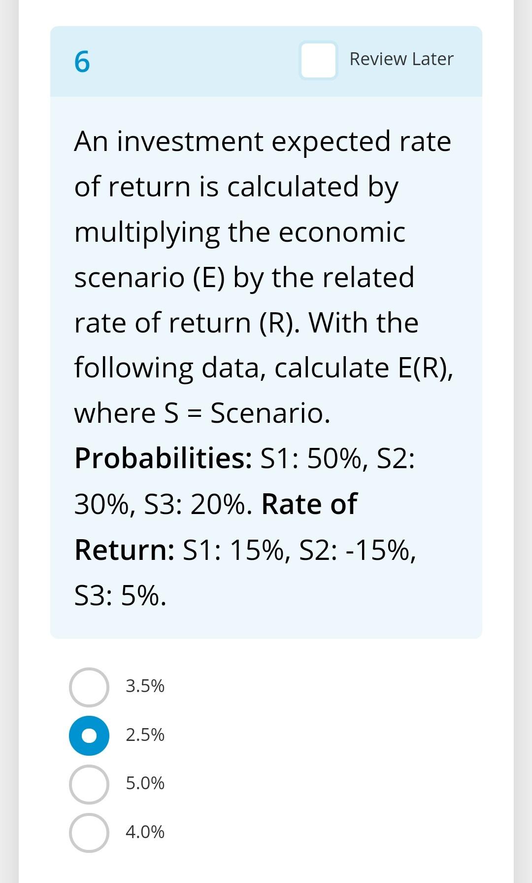 a key component of the investment strategy process? Review Later O Discovering