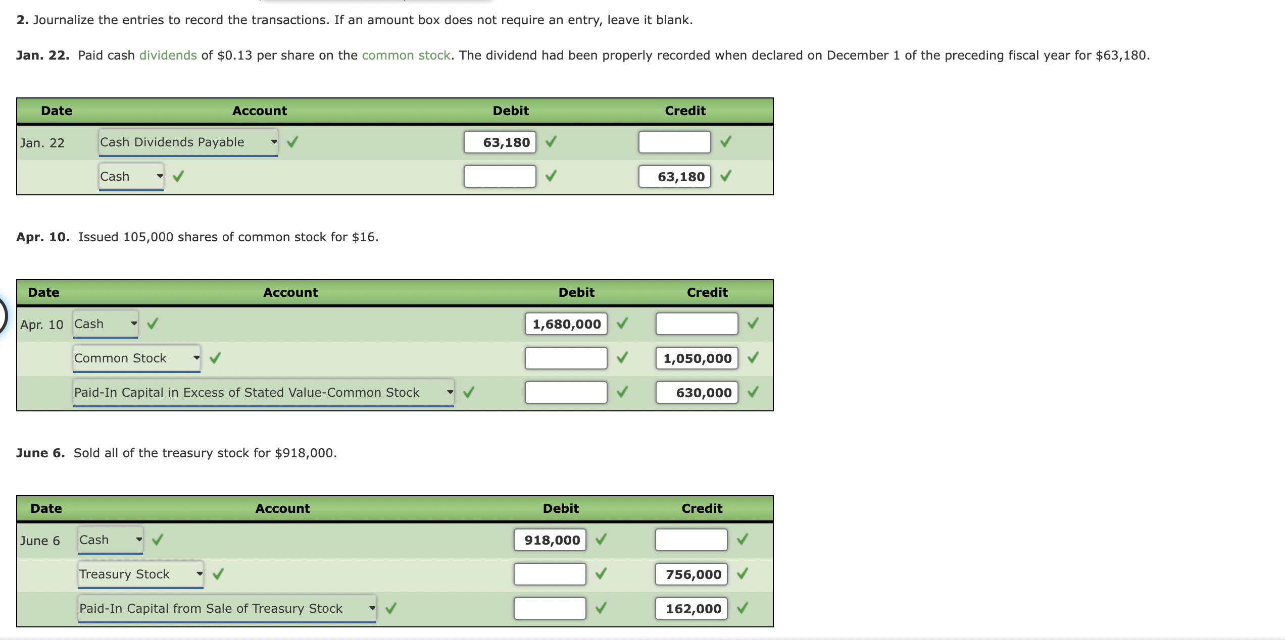 , 20Y5, are as follows: The following selected transactions occurred during the