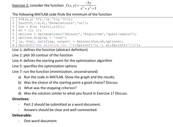  -3y 3 4 Exercise 2: consider the function f(x,y)=- x2 +