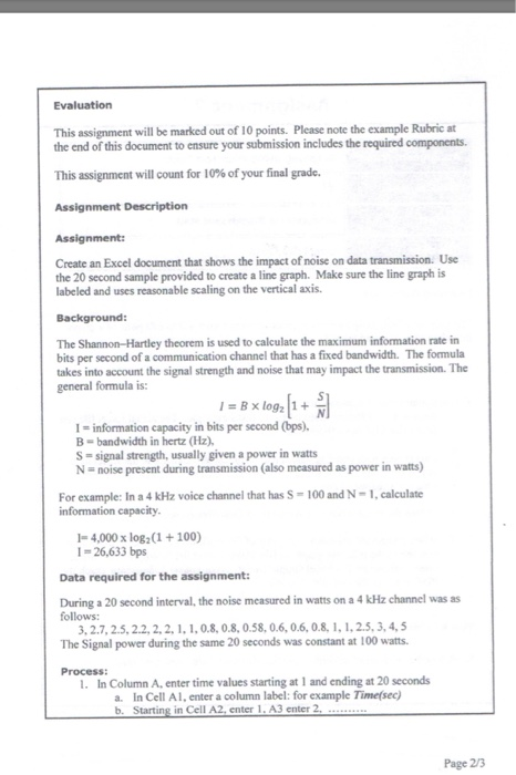  Evaluation This assignment will be marked out of 10 points. Please
