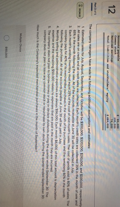 the calendar year. The company's balance sheet as of June 30th is