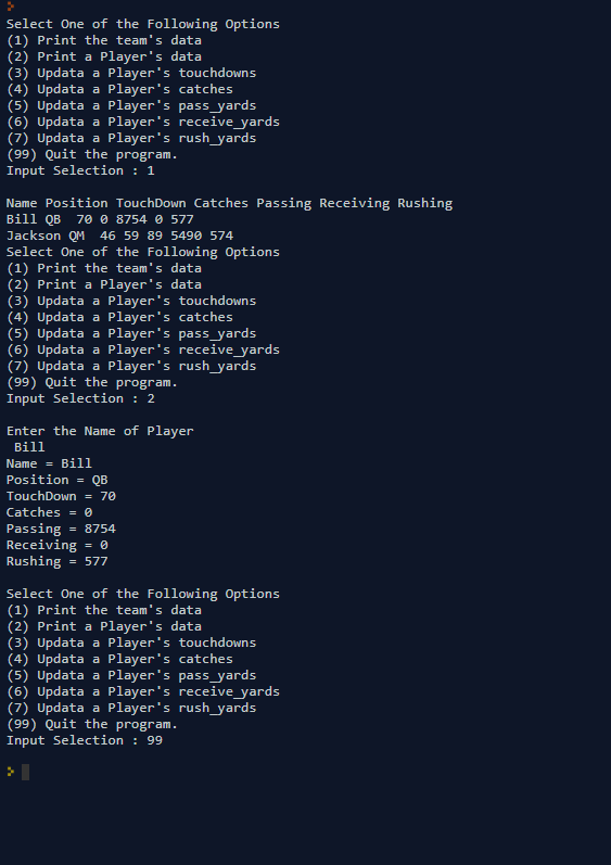 #include #include #include using namespace std; //Creating struct of footBallPlayerType struct footBallPlayerType{