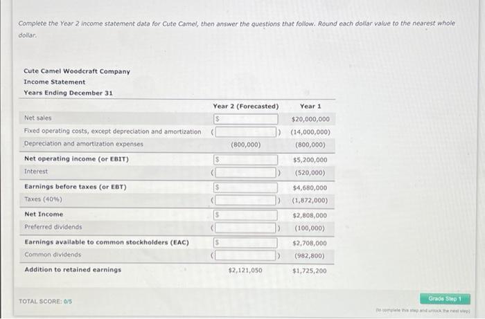 Income statements. 2. 3. 5. STEP: 1 of 5 The income statement,