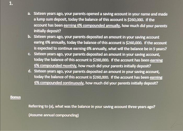 PLEASE WORK QUESTIONS IN EXCEL, IN EXCEL , IN EXCEL!!!!!!!!!! 1. Bonus