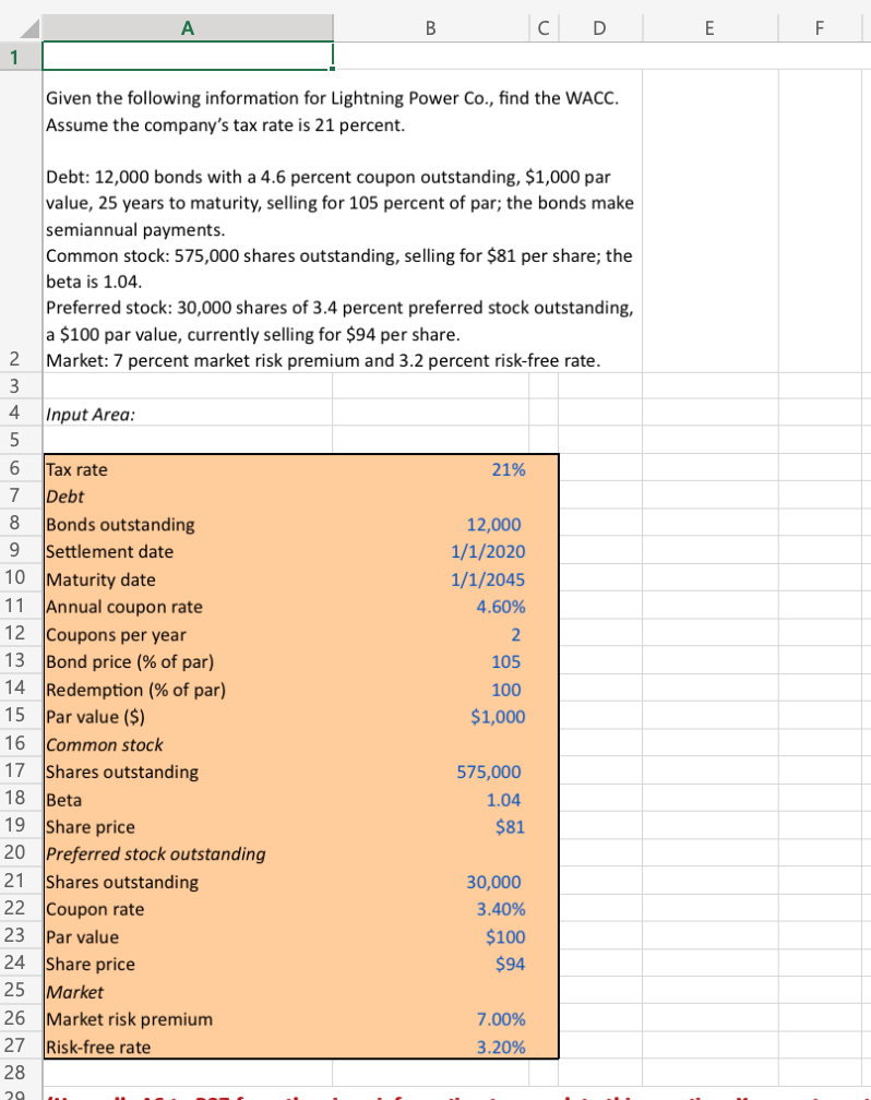 question. You must use the built-in Excel function to answer this question.