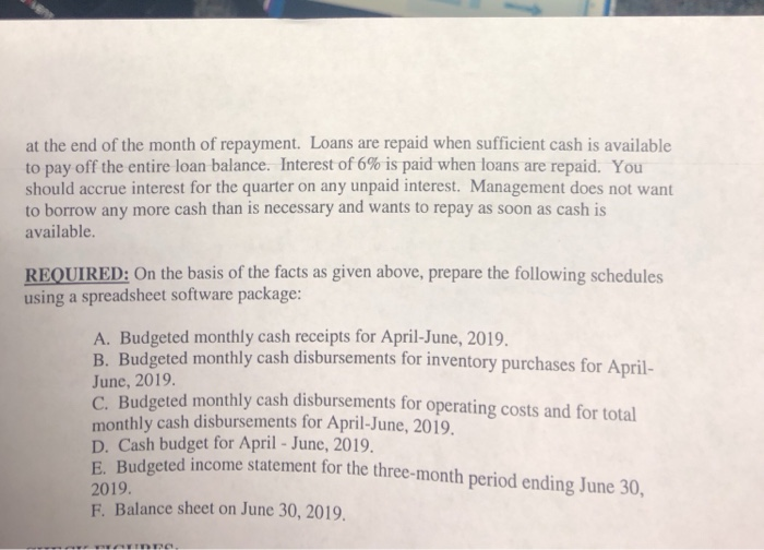 well? Master Budget Project-Version C (10 point Quiz) In-class Assessment-Tdee, April 2019