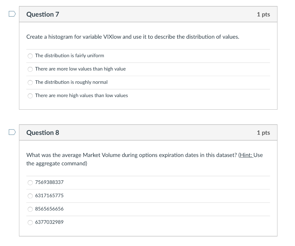 the Volatility Index (VIX) reached during the trading days included in this