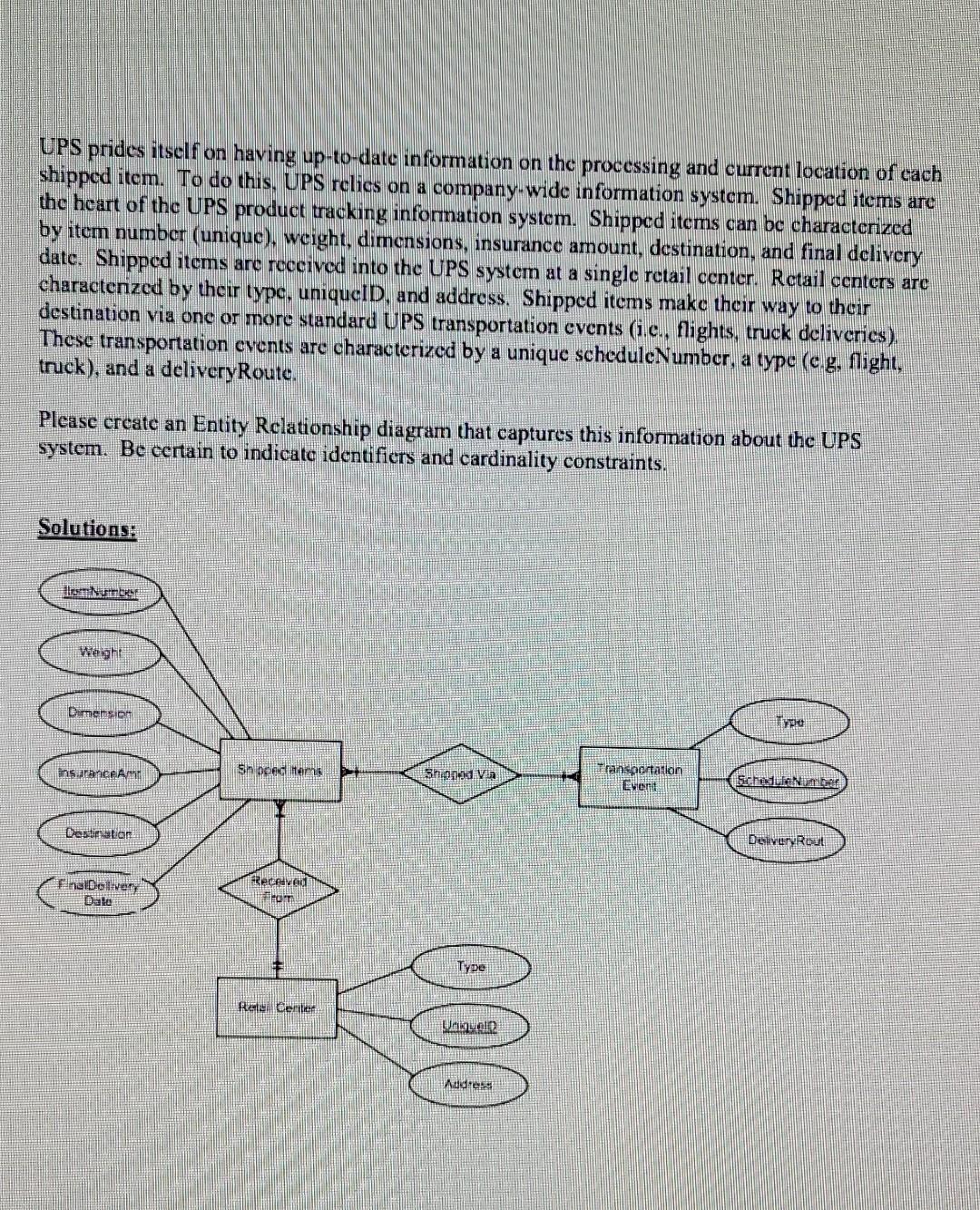  UPS prides itself on having up-to-date information on the processing and