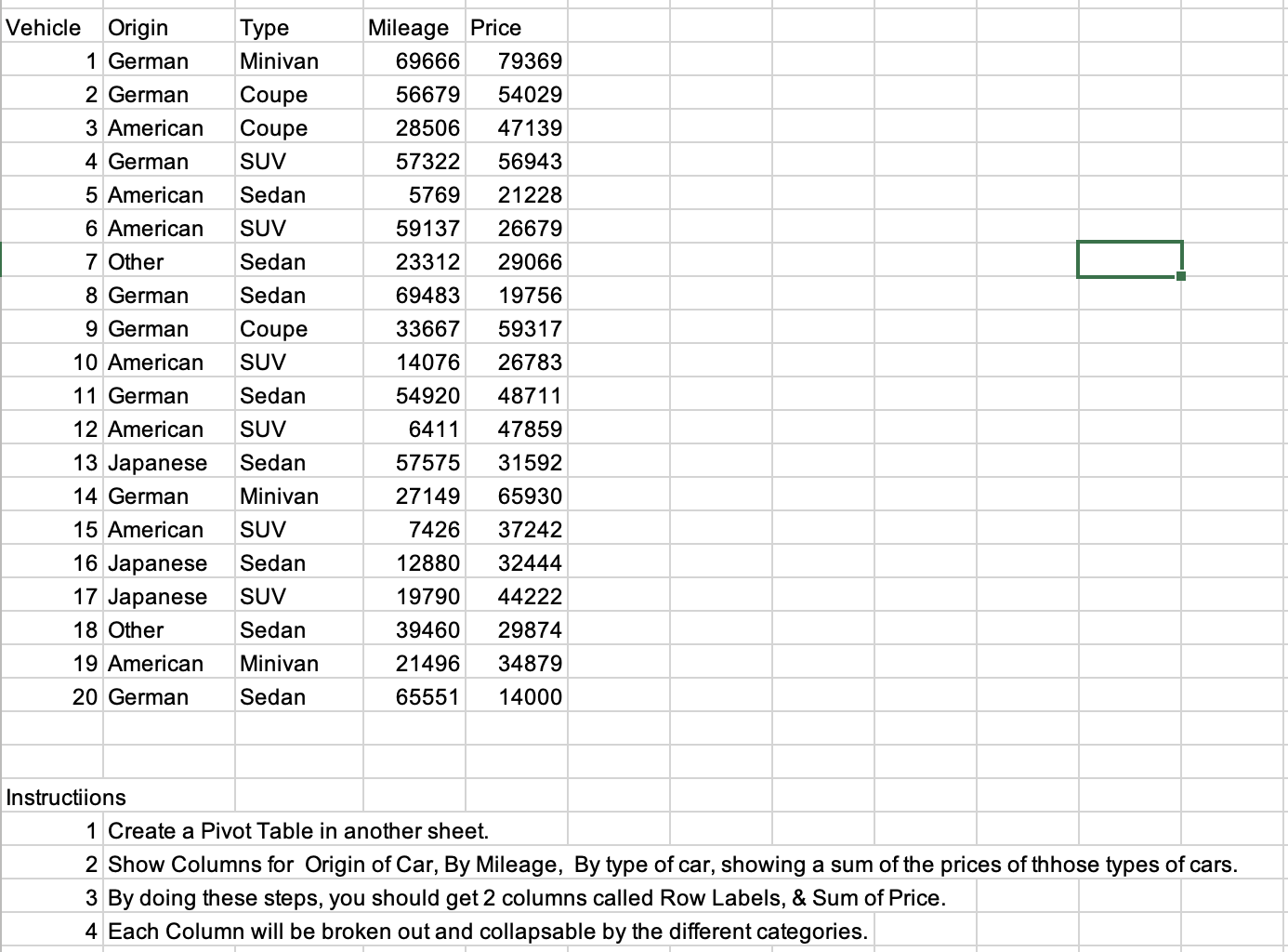  1 Create a Pivot Table in another sheet. 2 Show Columns