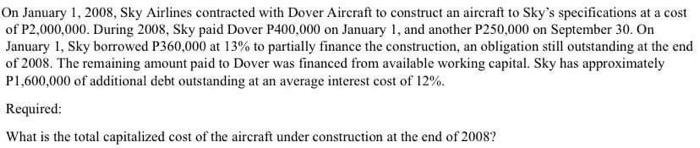 calculated to be P5,400,000. The company had the following debt outstanding at