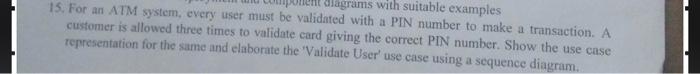 sequence diagram 15. For an ATM system, every user must be validated