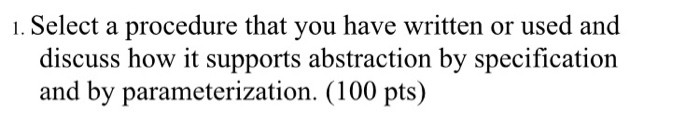  pick any procedure you've ever used in java or object oriented