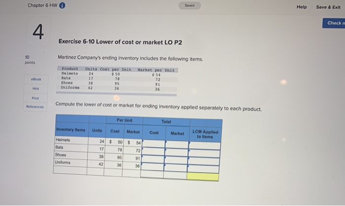  Chapter 6 HW Saved Help Save & Exit Check m 4