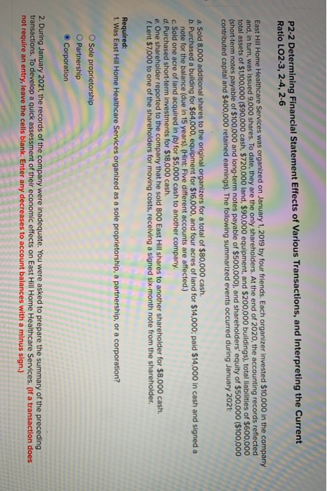  please explain how you got the answer P2-2 Determining Financial Statement