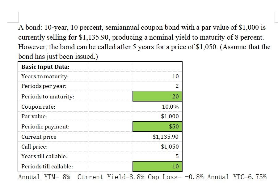  Q: Is this bond likely to be called? What return are