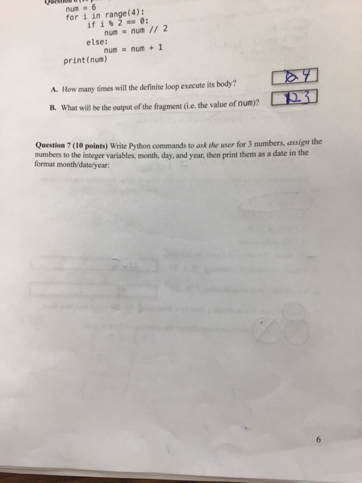 question 7 need a good example UueSUUNU num = 6 for i