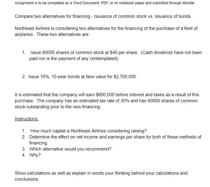  Assignment is to be completed as a Word Document, PDF, or