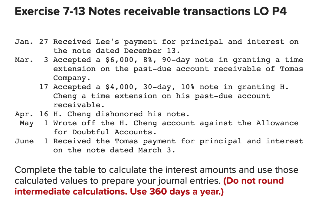 you got each value! Required information Use the following information for the