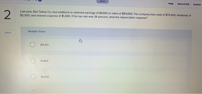  Help Save & Ext Submit 2. Last year, Bad Tattoo Co.