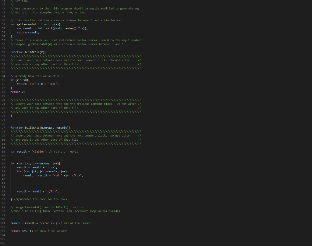 parameters so that this program can be easily modified to generate any