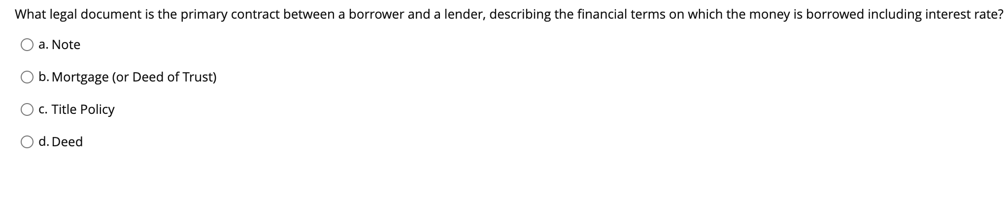 What legal document is the primary contract between a borrower and